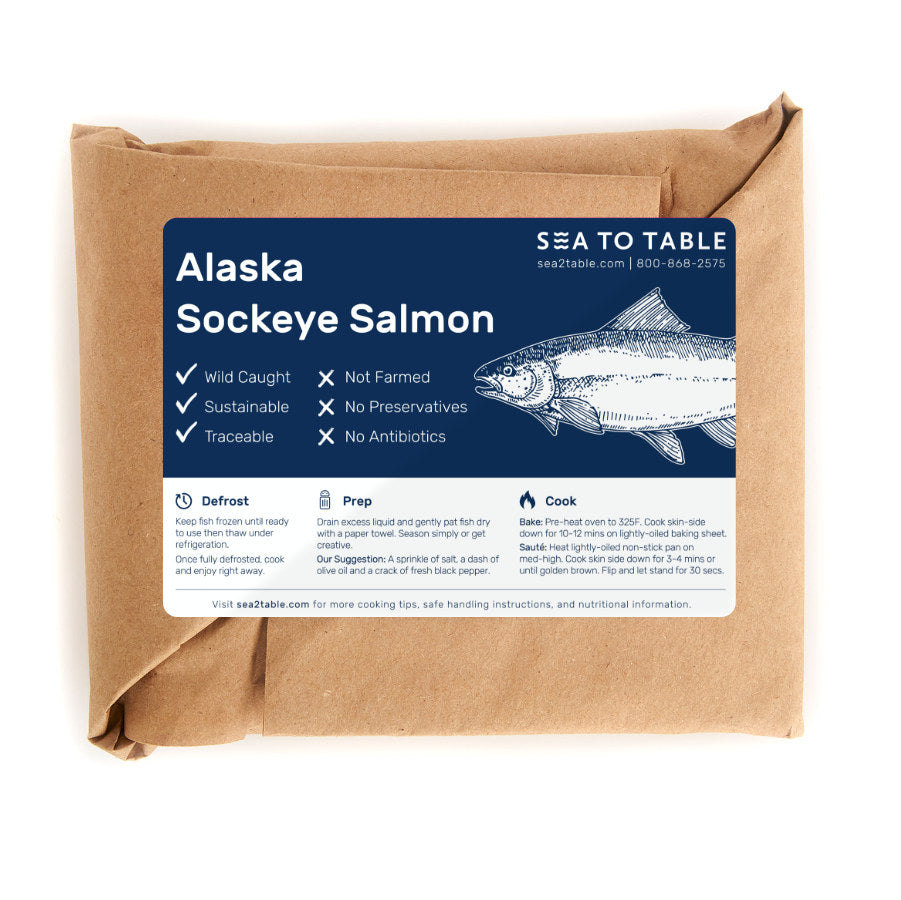 Wild Alaskan Sockeye Salmon Packaged