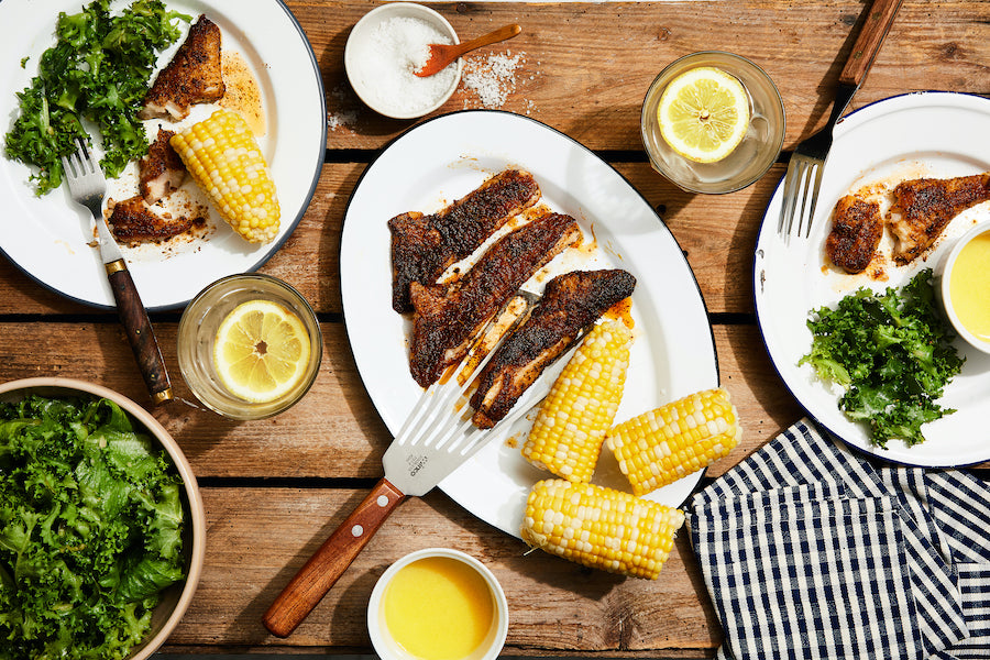 Blackened Gulf of Maine Redfish