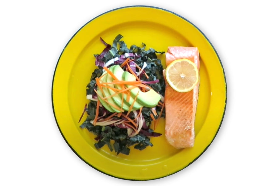 Seared Coho Salmon with Kale Salad